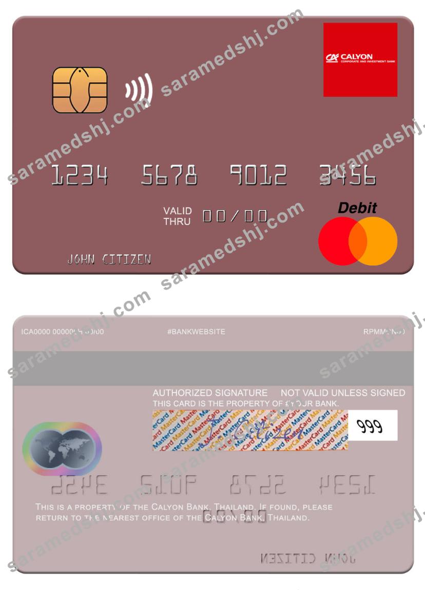 Thailand Calyon Bank mastercard